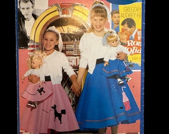 Butterick P417 1998 18” Doll Poodle Skirt for Doll and Child