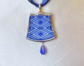 Broken China Pendant from Blue Imari Salad Plate by Lipper and Mann