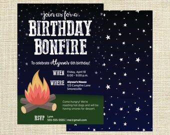 campfire invitation etsy
