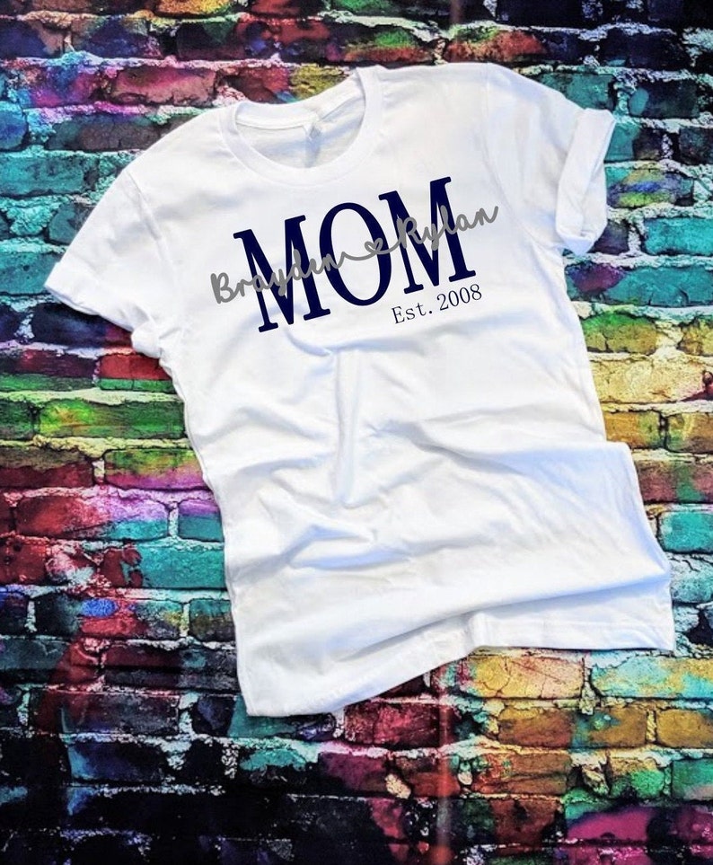 Mom Shirt with Kids Names Boy Mom Shirts with sayings Etsy