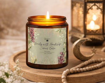 Islamisk ljuspresentidé muslimsk hemtillbehör Koranvers dekorationsföremål Ramadan dekoration Eid-present sympatigåva bröllopsfavorit bärnstensburk