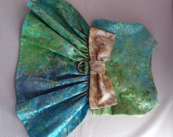 Cotton Pet Dress with Bow, Custom Boutique Dog or Cat Dress
