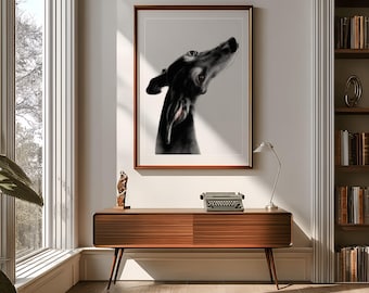 Impressão de galgo, arte de galgo, impressão de galgo preto, arte de galgo, galgo preto, presente para amante de galgos, impressão de galgo preto, impressão de galgo preto