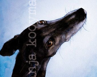 running Greyhounds, greyhound art  running Galgo, galgo espanol art, Sighthound, Whippe, Dog Art print,  custom dog portrait,print 8x12 inch