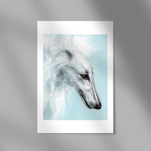 Impression Barzoi, Impression Barzoi, Impression Sighthound, Sighthound Art, Amant Barzoi, amant Barzoi, Barzoi blanc, art Barzoi, amant cadeau Barzoi