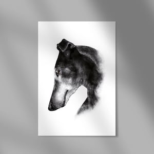 Greyhound print, Galgo print, sighthound print, Galgo,  galgo art, black greyhound, black galgo, greyhound art, gift greyhoundlover