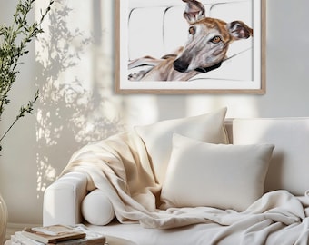 Greyhound print, Galgo print, christmas gift for dogmom, Greyhound art,gift dogmom, greyhound, brindle greyhound print, gift greyhoundlover