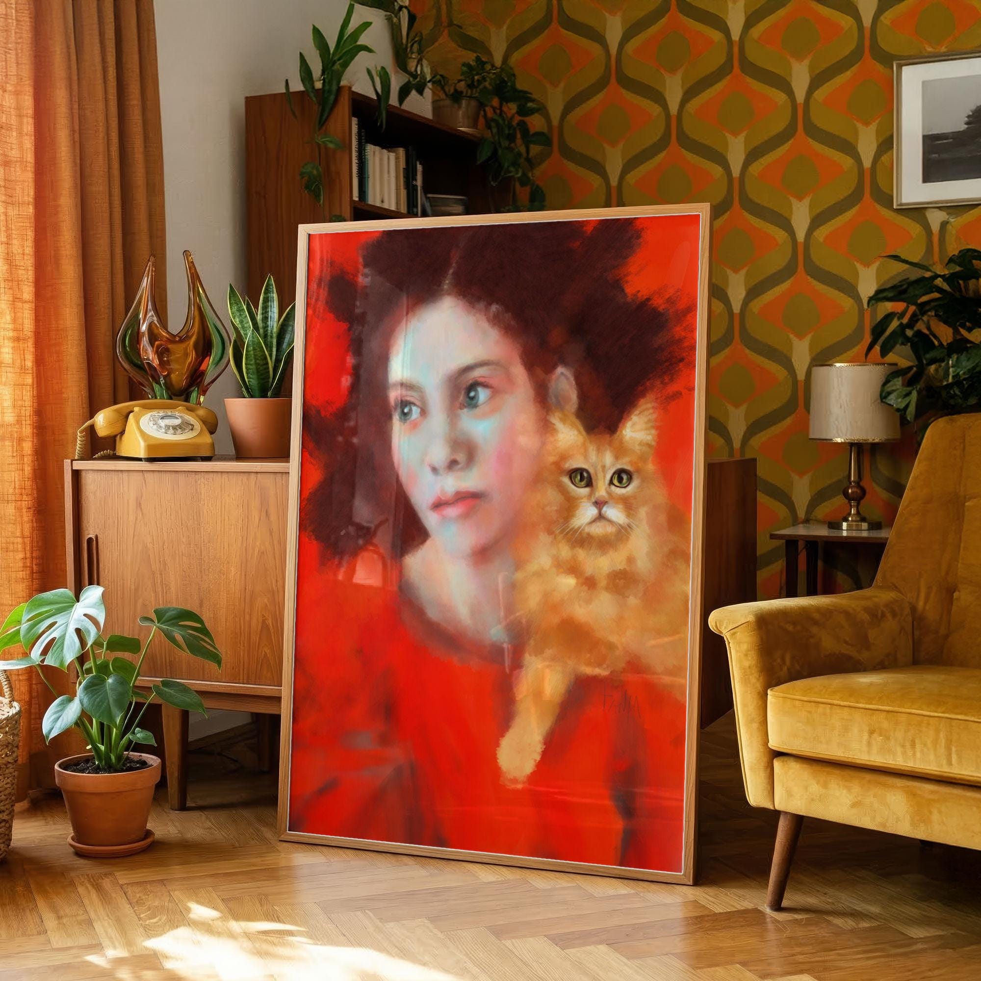 Female Portrait Fine Art Print, Expressive Woman Wall Art, Modern ...