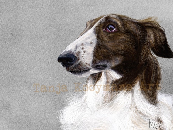 Borzoi Borzois Borzoi Painting Borzoi Art Russian Sighthound