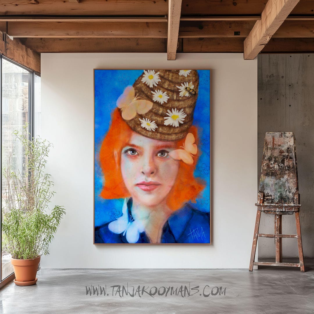 Female Portrait Fine Art Print, Expressive Woman Wall Art, Modern ...