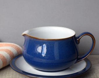 Denby Imperial Blue juskan met schotel