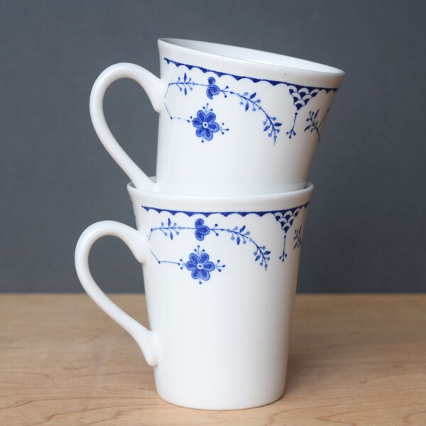 Mason's Denmark mugs Blue and white floral pattern Made in England