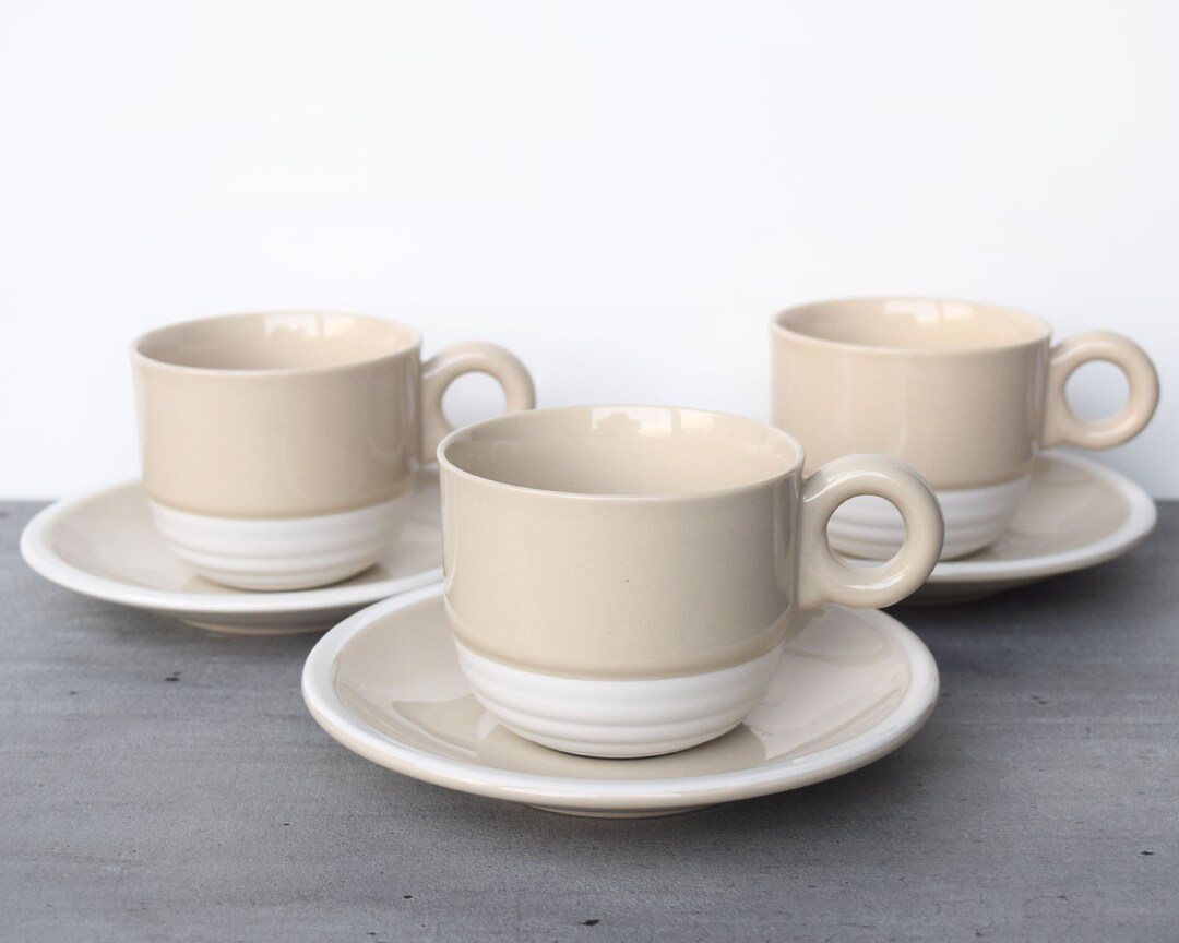 Vintage Korean Cups and Saucers Epoch Whipped Cream Beige and Etsy UK