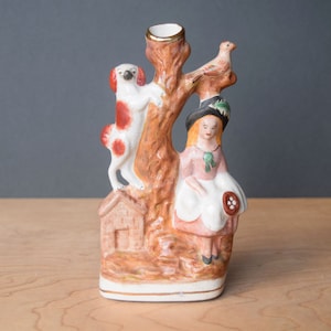 Staffordshire flatback spill vase Reproduction English antique bud vase