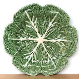 Vintage Bordallo Pinheiro large cabbage leaf serving plate Made in Portugal