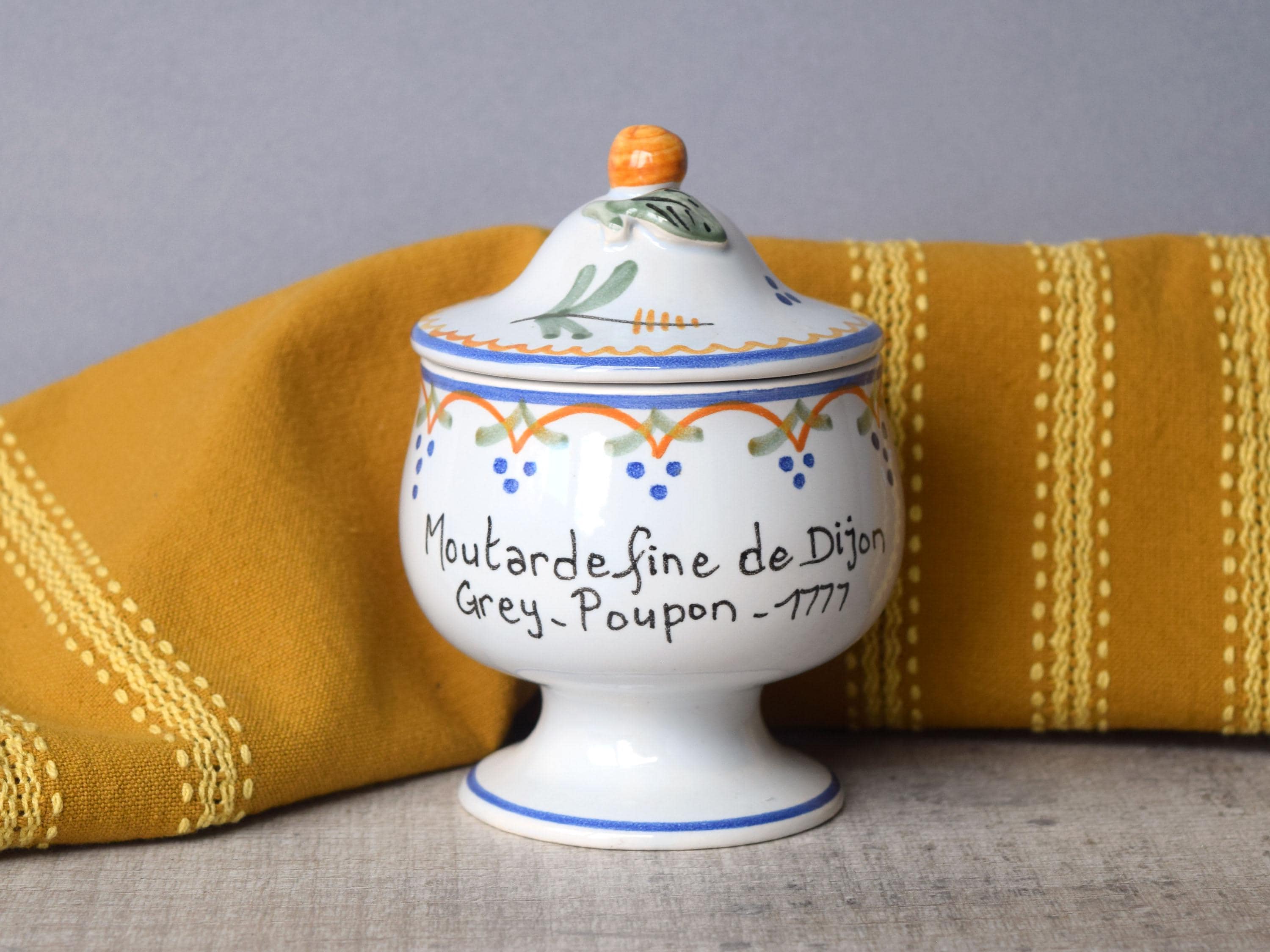 Mustard pot 花柄のマスタードポット　ディジョン　DIJON Dijon mustard pot - Etsy 日本