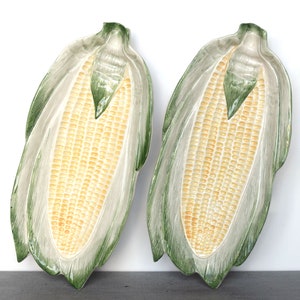 Vintage Italiaanse maisborden Handbeschilderde groente serveerschalen Italie