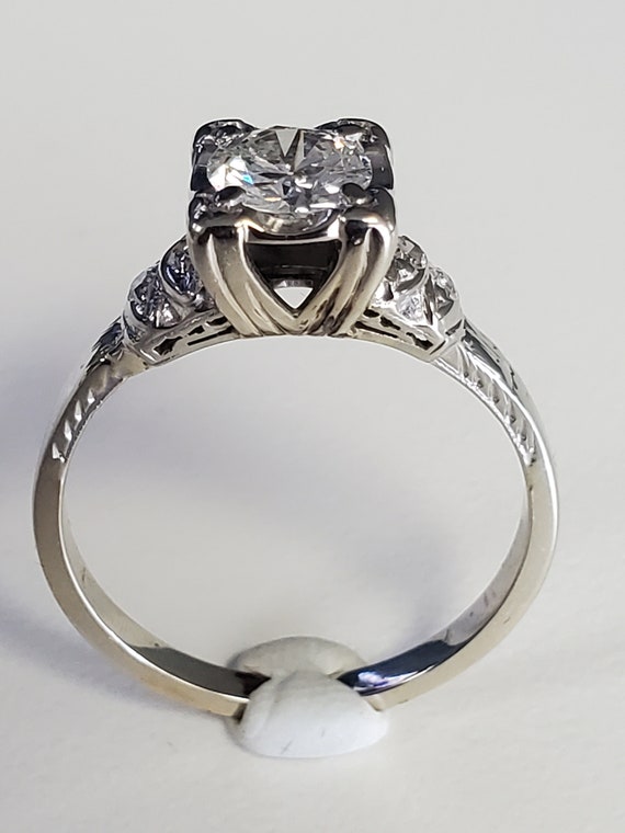 Diamond Engagement Ring F VS2 .72 Ct. Center