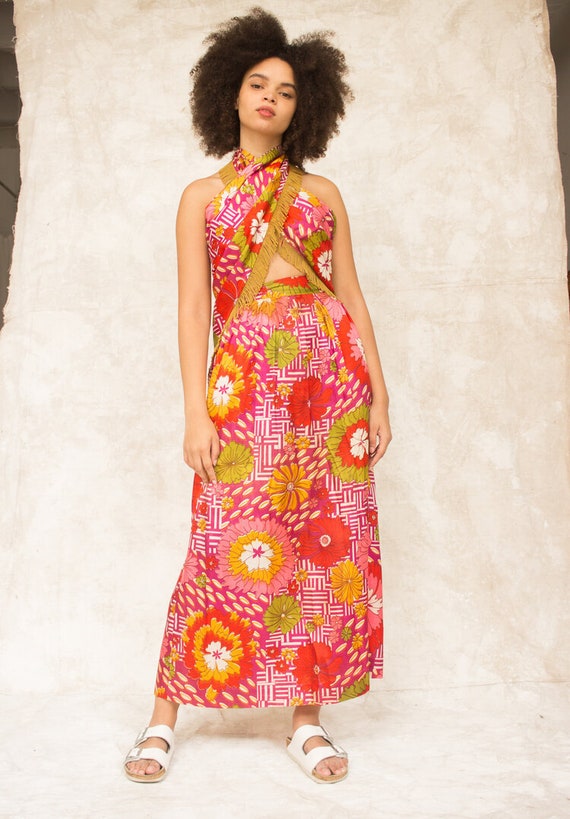 1960s Candy Colored Two Piece Vacation Set