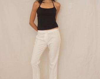 Y2K Ann Demuelemeester Low Rise White Capri Pant