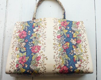 1960s Margaret Smith Floral Cotton Tote