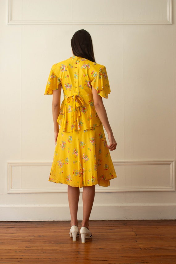1970s Gina Fratini Yellow Voile Cotton Dress - image 5
