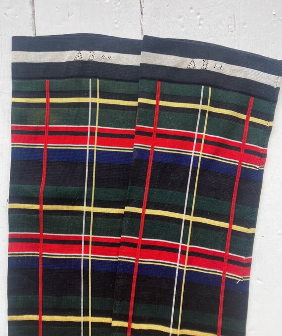 RARE 1920s Tartan Silk Stockings - image 3