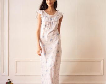 1930s Cotton Voile Floral Slip Dress