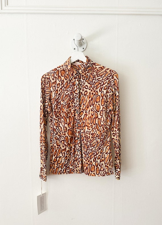 1970s Leopard Print Bed Jacket Dress / 1970s Leopard … Gem