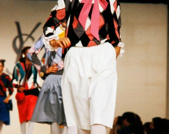 Spring 1980 Yves Saint Laurent Rive Gauche Argyle Lambswool Twinset