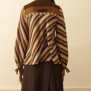 1970s Striped A-Line Knit Smock Sweater image 3