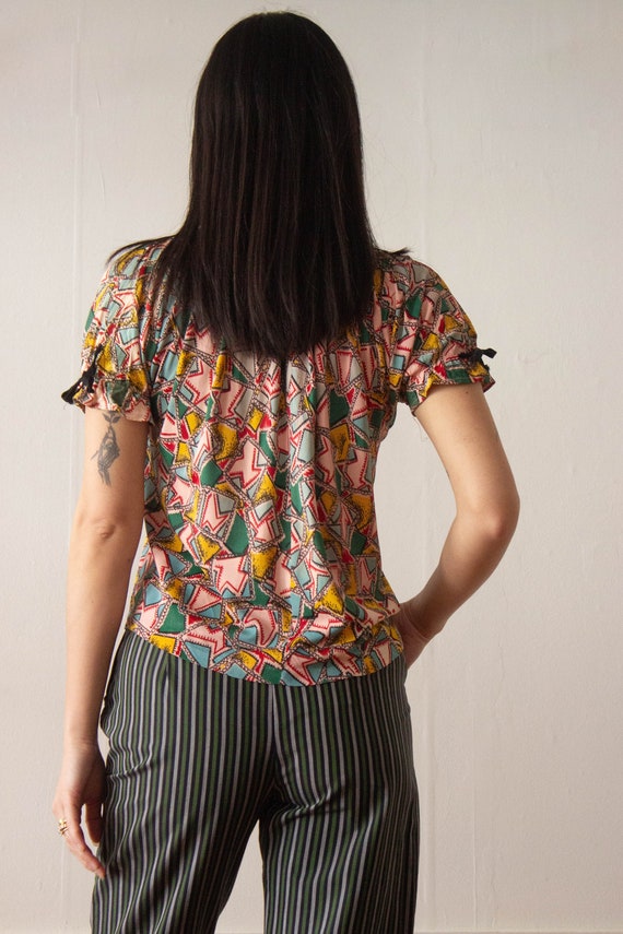 1940s "By Lauresta" Cold Rayon Printed Top - image 4