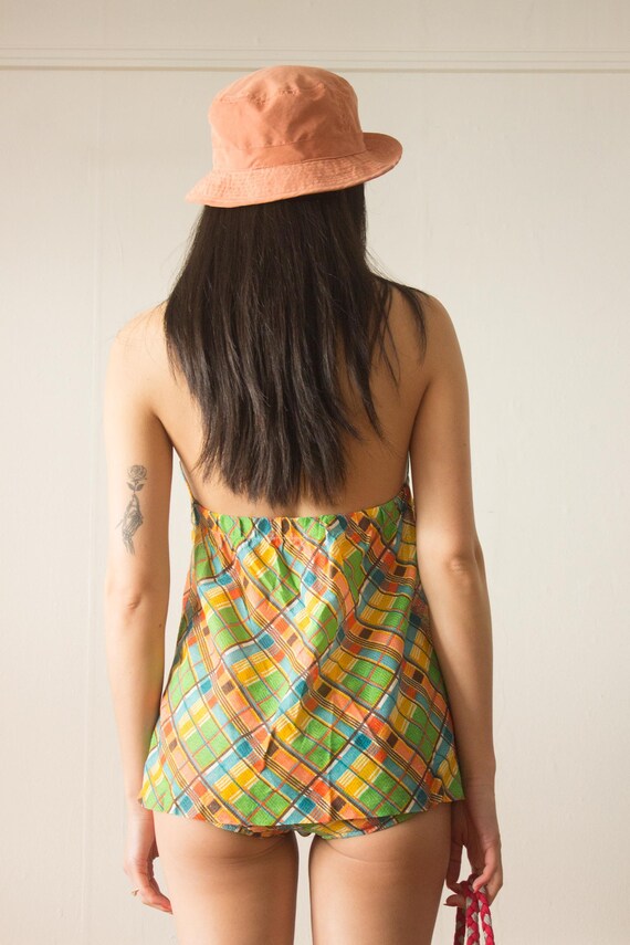 1970s Plaid Playsuit - image 3