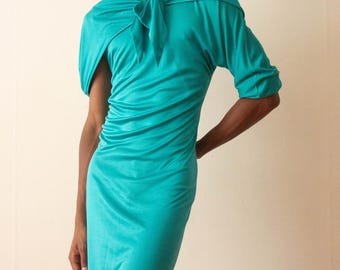 1980s Ungaro Parallele Paris Cotton Jersey Dress