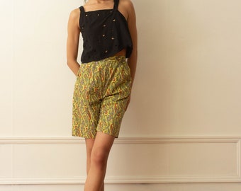 1950s Peck & Peck Bright Paisley Bermuda Shorts