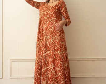 1970s Diane Von Furstenberg Italian Jersey Splatter Print Gown
