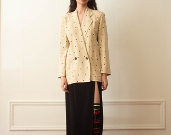 1980s Perry Ellis Polka Dotted Blazer