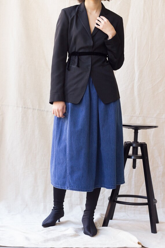 1980s Eddie Bauer Denim Middy Skirt