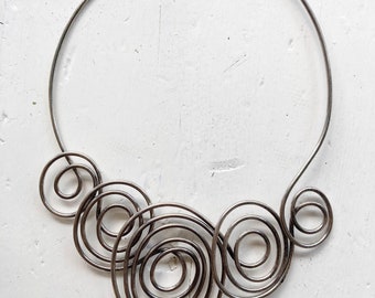 Vintage Silver Wire Scroll Collar