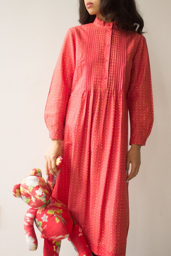 1970s Marimekko Design Research Red Ditsy Floral S