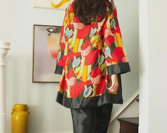 1920s Art Deco Pongee Silk Pajama Set