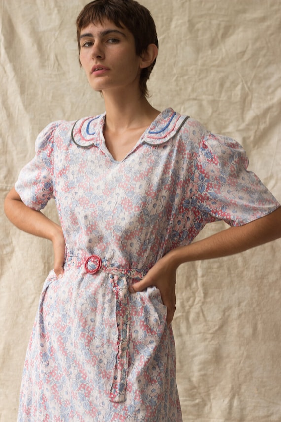 1930s Feedsack Cotton Dress