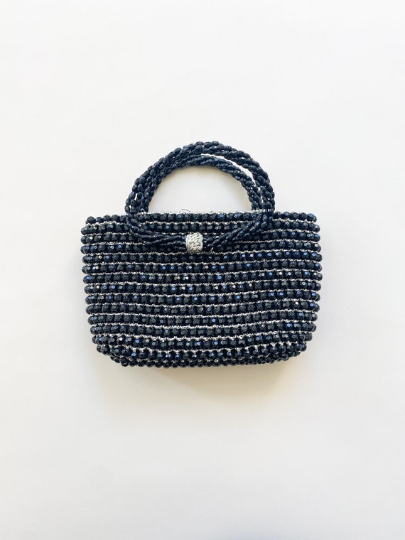 1960s Beaded and Raffia Mini Bag