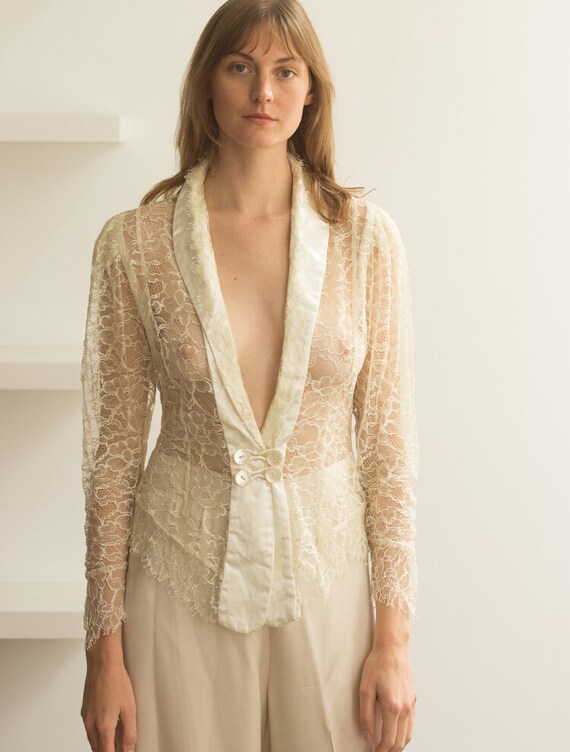 1980s Norma Kamali Lace Blazer