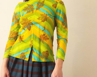 1960s Maple Leaf Striped Ombre Top