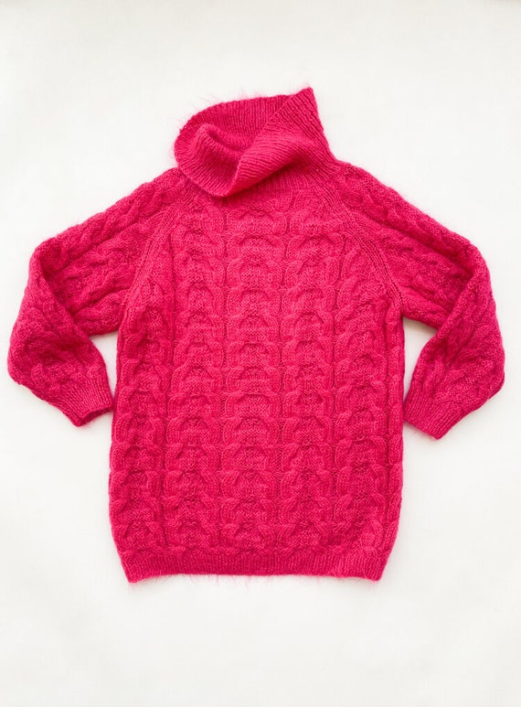 1980s Fuchsia Mohair Oversize Sweater