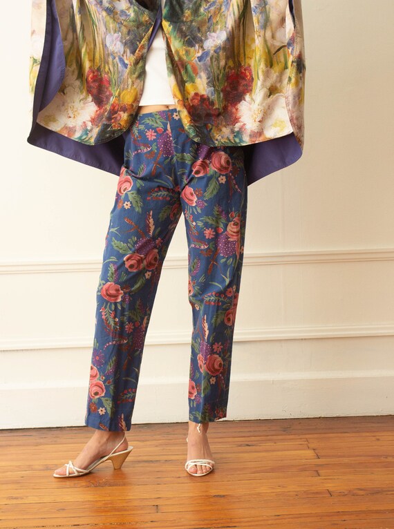 1980s New Romantic "Crolla" Floral Trousers