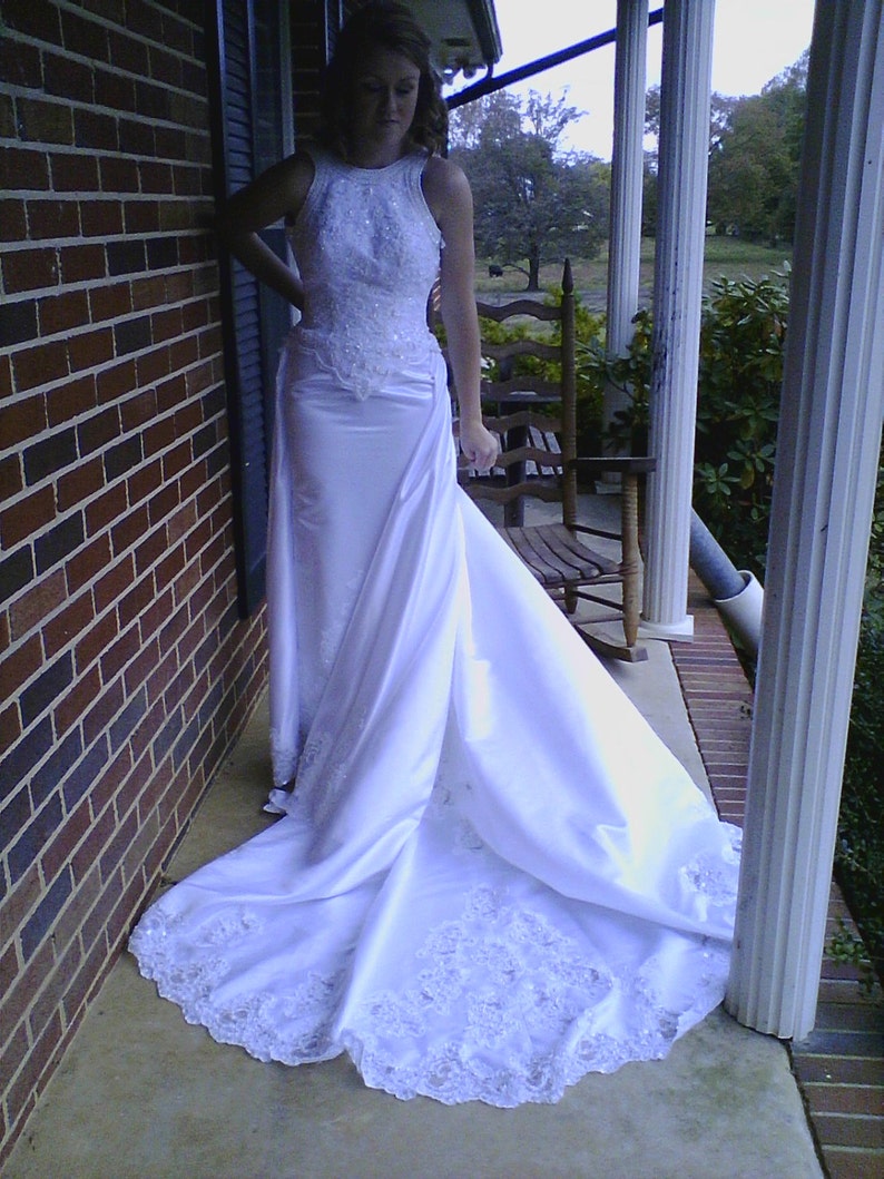 SALE Elegant Jackie O Style Slim Wedding Dress with Etsy