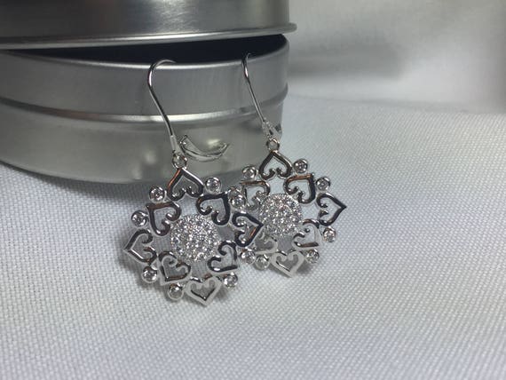 Silver Chandelier Earrings, Silver Leverback Earri