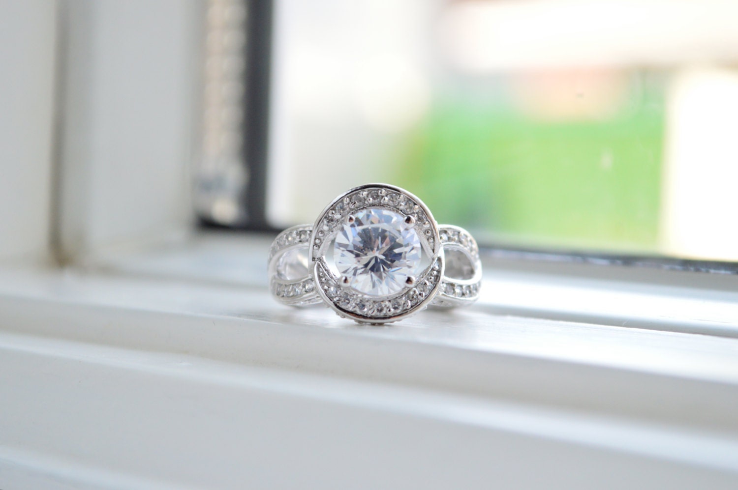 2.5ct Cubic Zirconia Engagement Ring Sterling Silver Promise Etsy